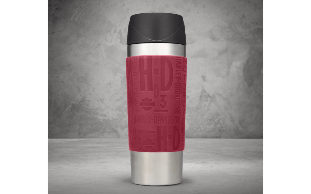 Debossed Silicone Wrapped Travel Mug 